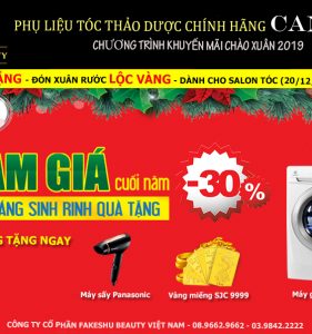 Chương trình ưu đãi cuối năm 2018 cho Salon tóc